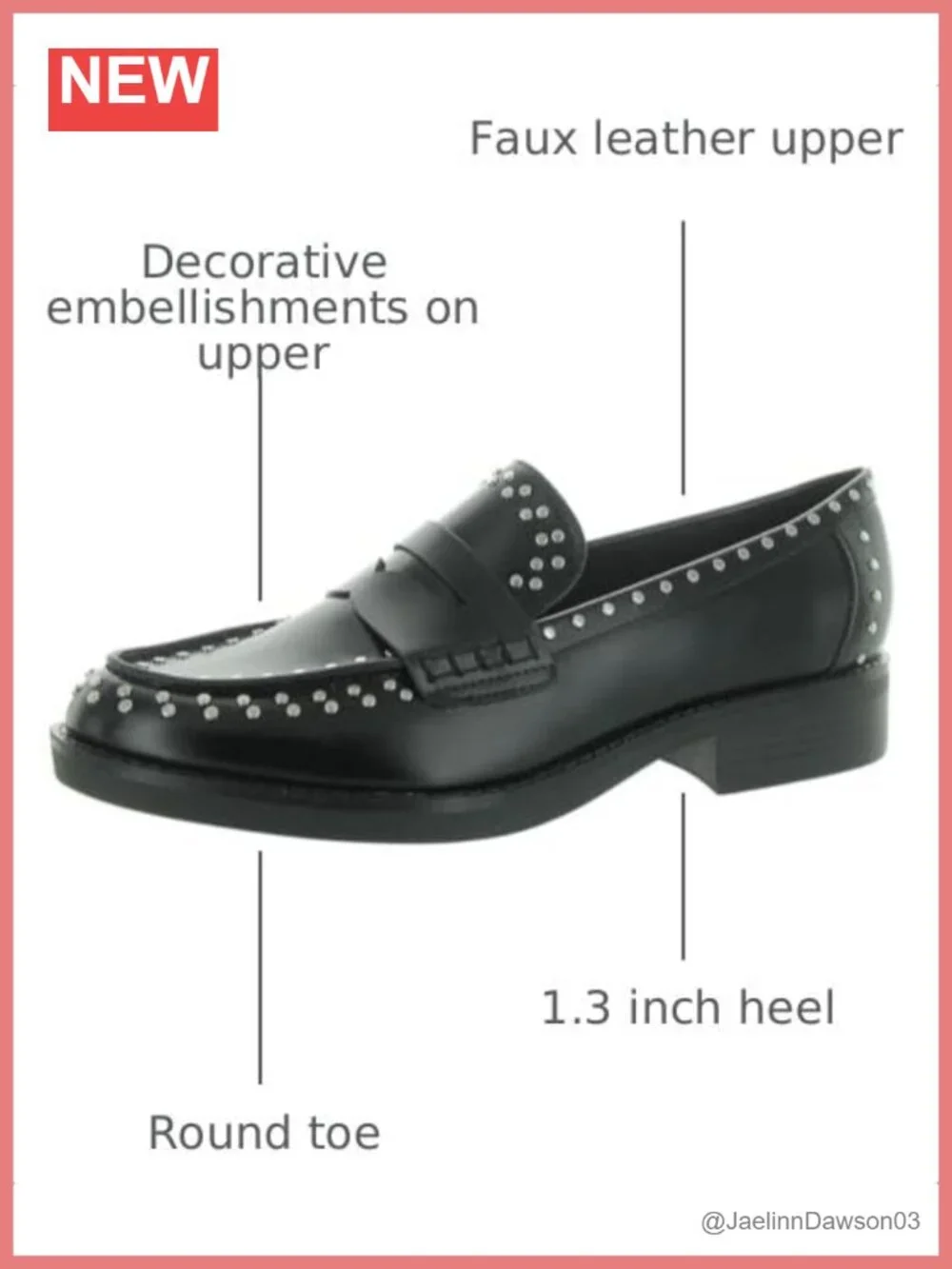 Marc Fisher Yolo Faux Leather Slip-On Loafer Almond Toe Embellished